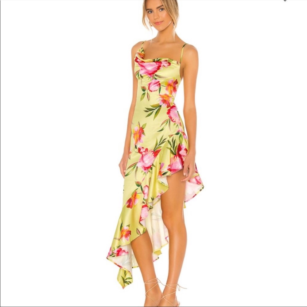 NBD Kaz Gown in Yellow Watercolor - Picture 3 of 6